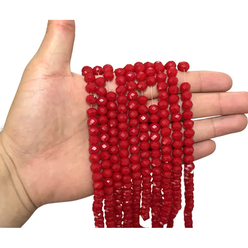 5 Tiras Cristal Checo Facetado 8mm Abalorio Bisutería 325pcs