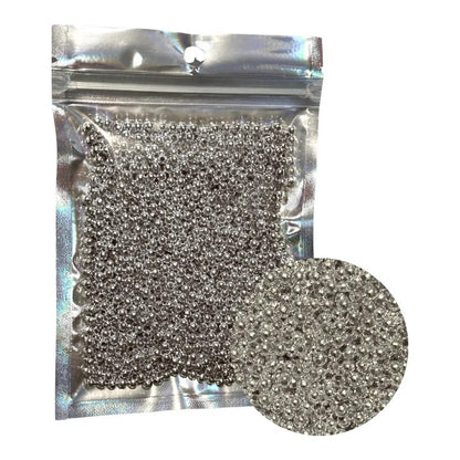 1,800 Pcs Abalorio Metálico Bola Con Orificio Manualidades Plateado 4 Mm