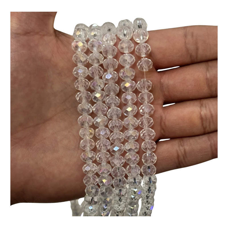 5 Tiras Cristal Checo Facetado 8mm Abalorio Bisutería 325pcs