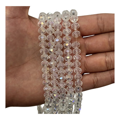5 Tiras Cristal Checo Facetado 8mm Abalorio Bisutería 325pcs