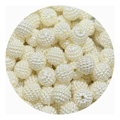 50grms Perla Granulada Abalorio Acrilico Separador Bisuteria Beige 1.6 Cm
