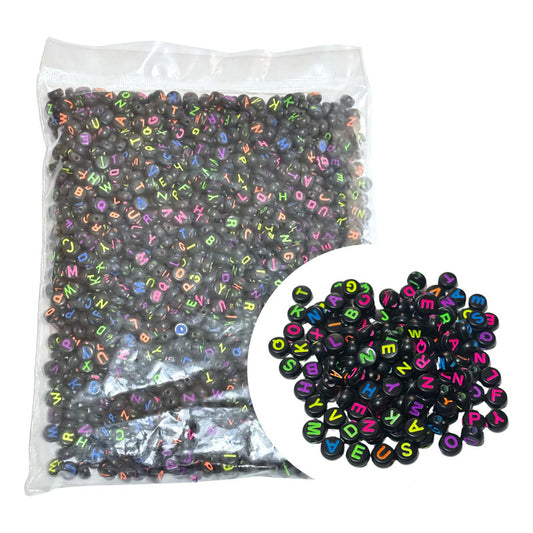 2,000 Pzs Luneta Abecedario Letra Acrílica Pulsera Bisutería Abecedario Neon