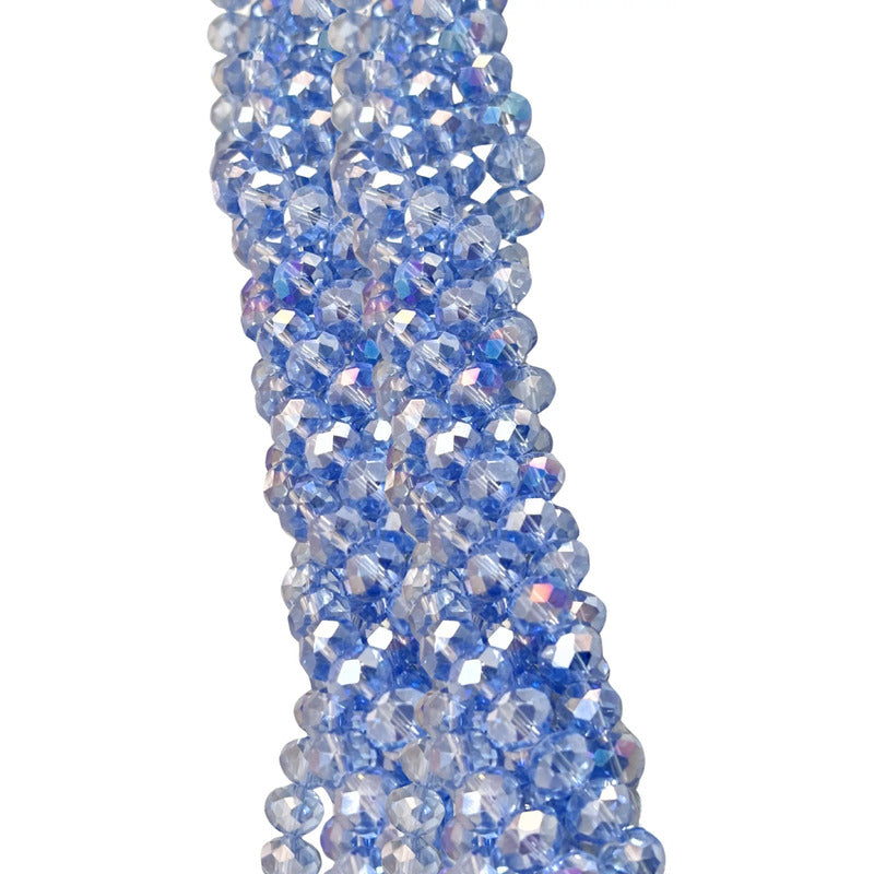 3tiras Cristal Checo Facetado 10mm Abalorio Bisutería 200pcs Azul Con Tornasol