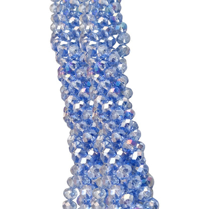 3tiras Cristal Checo Facetado 10mm Abalorio Bisutería 200pcs Azul Con Tornasol