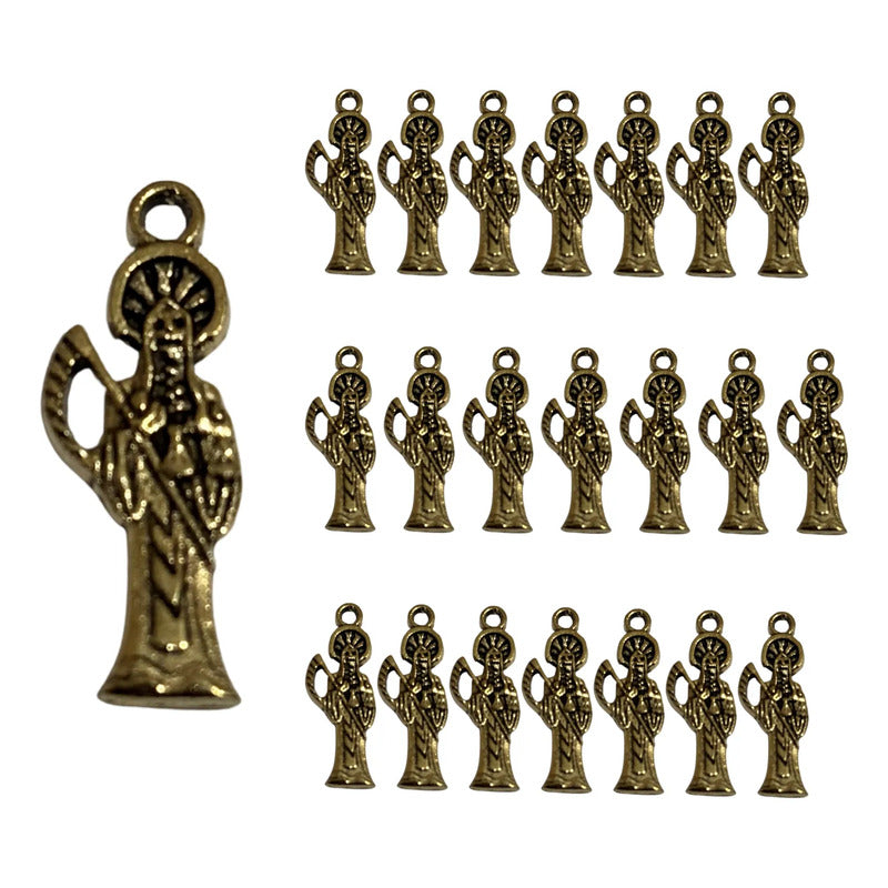 90 Piezas Dije Chico Santa Muerte Dorado