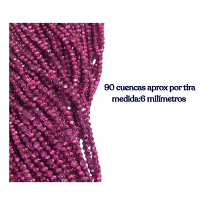 5 Tiras Cristal Checo Facetado 6mm Abalorio Bisutería 450pcs