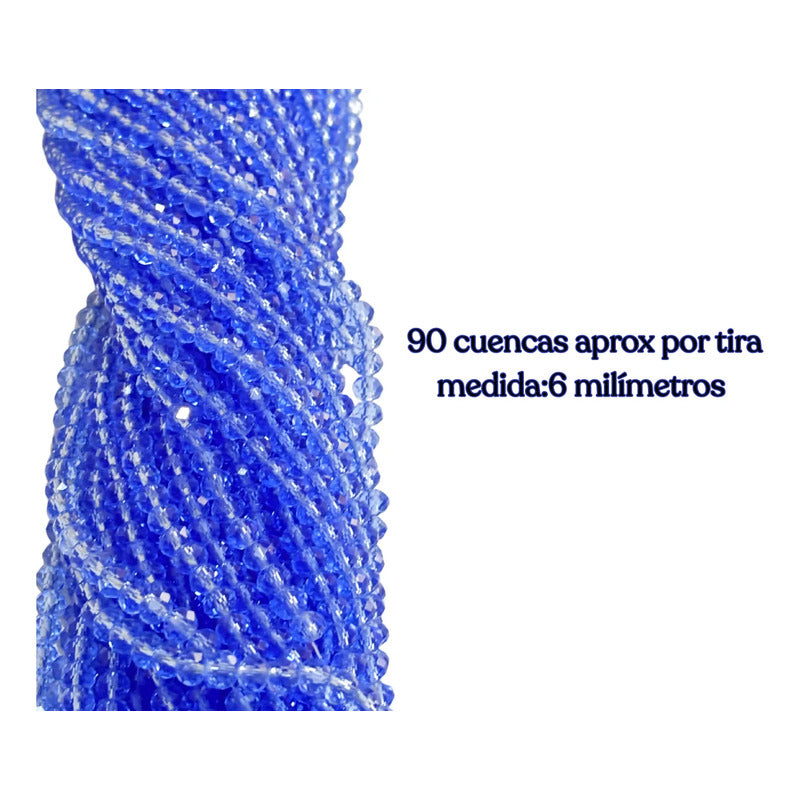 5 Tiras Cristal Checo Facetado 6mm Abalorio Bisutería 450pcs