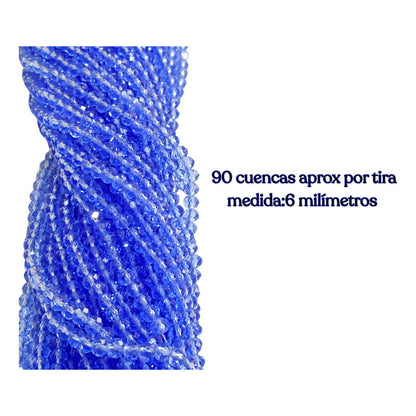 5 Tiras Cristal Checo Facetado 6mm Abalorio Bisutería 450pcs