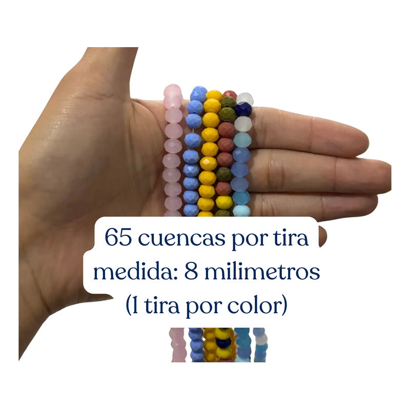 5 Tiras Cristal Checo Facetado 8mm Abalorio Bisutería 325pcs