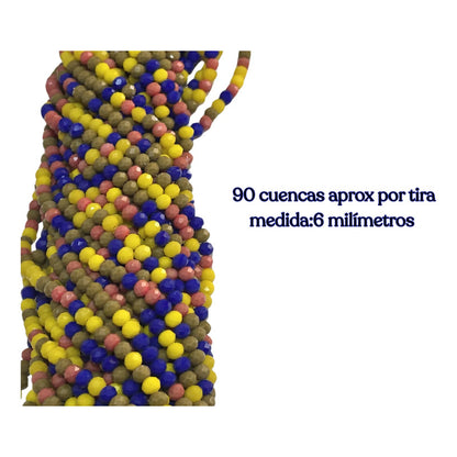5 Tiras Cristal Checo Facetado 6mm Abalorio Bisutería 450pcs