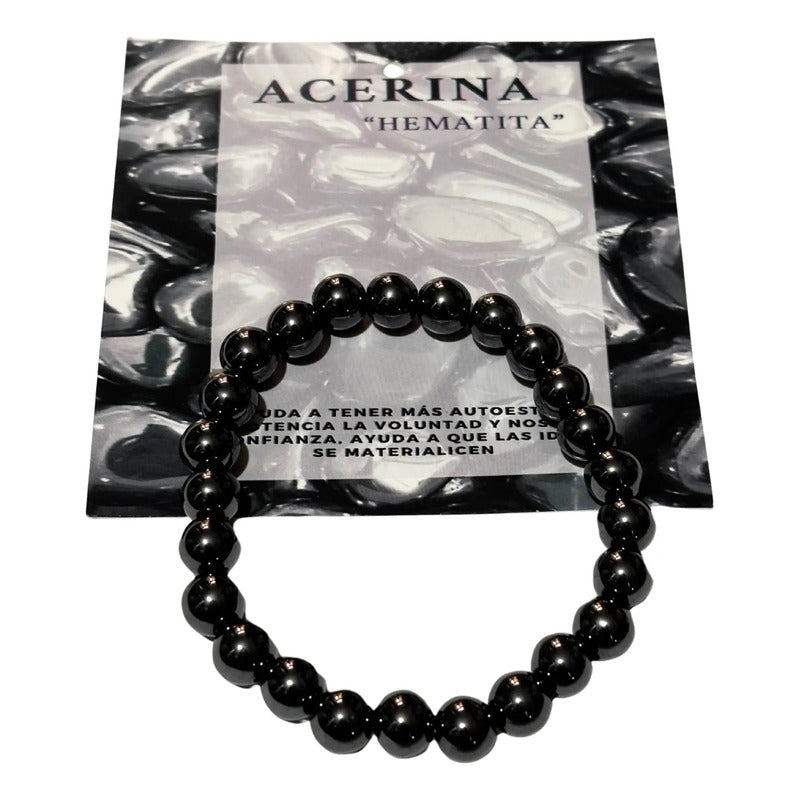 Pulsera Piedra Luna Hematita Paz Confianza Autoestima