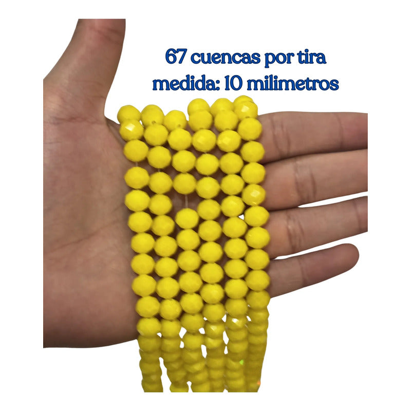 3tiras Cristal Checo Facetado 10mm Abalorio Bisutería 200pcs Amarillo
