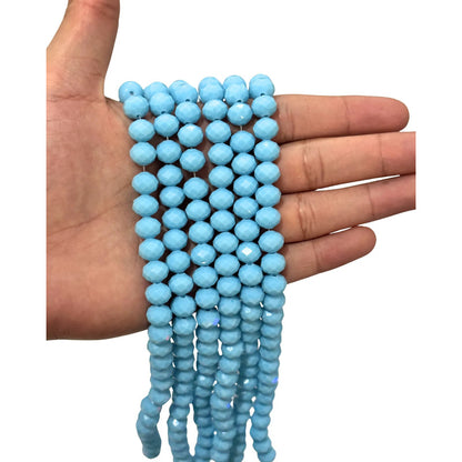 3tiras Cristal Checo Facetado 10mm Abalorio Bisutería 200pcs Azul Mate