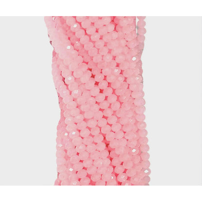 5 Tiras Cristal Checo Facetado 3mm Abalorio Bisutería 650pcs Rosa Pastel