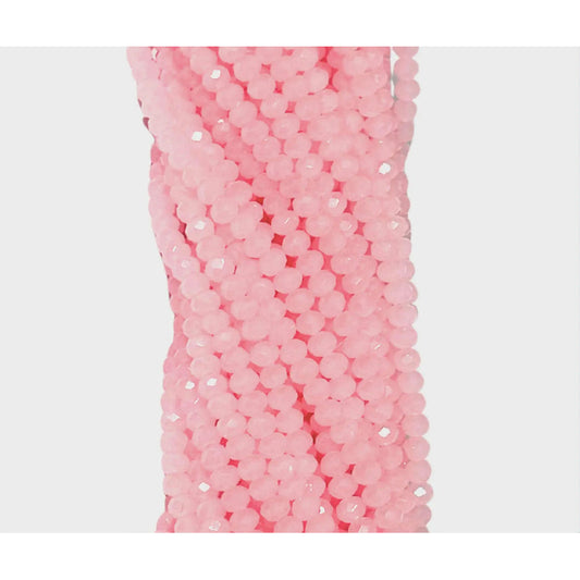 5 Tiras Cristal Checo Facetado 3mm Abalorio Bisutería 650pcs Rosa Pastel