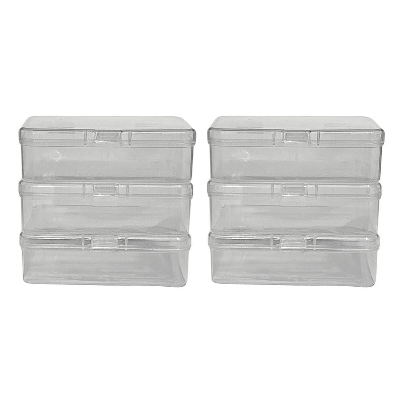 Pack 6 Cajas Organizadoras Plásticas Transparentes Con Tapa Transparente