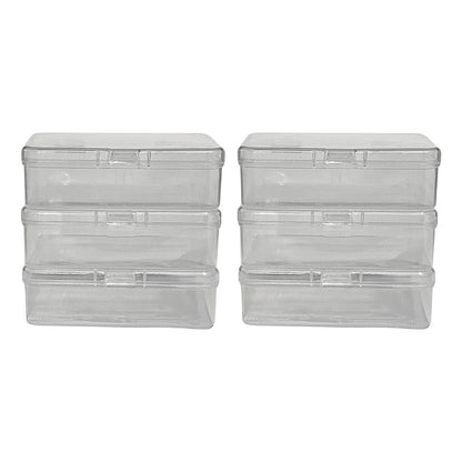 Pack 6 Cajas Organizadoras Plásticas Transparentes Con Tapa Transparente