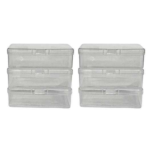 Pack 6 Cajas Organizadoras Plásticas Transparentes Con Tapa Transparente
