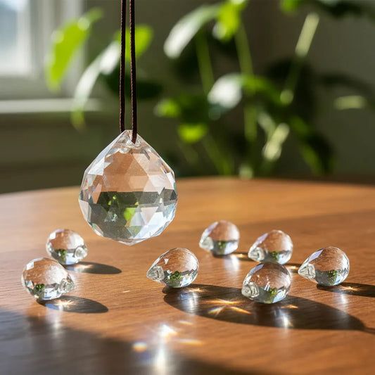 10 Pcs Bola Cristal Facetada Feng Shui Energetica Esfera 2.5cm-transparente