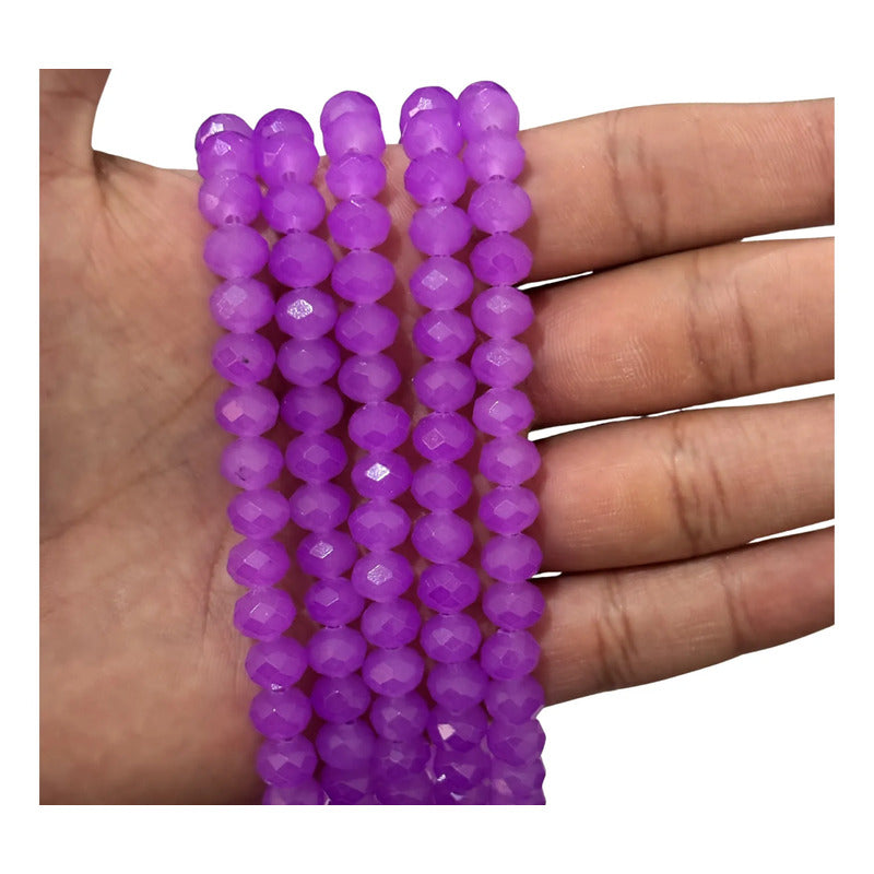 5 Tiras Cristal Checo Facetado 8mm Abalorio Bisutería 325pcs