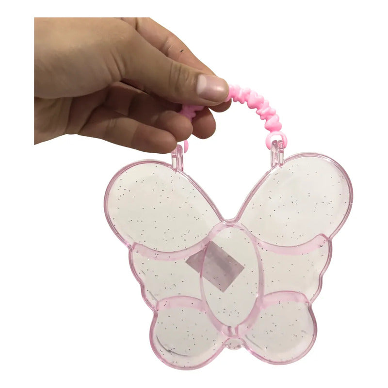 3 Piezas Alhajero Mariposa Rosa Organizador Cuencas Mariposa Rosa