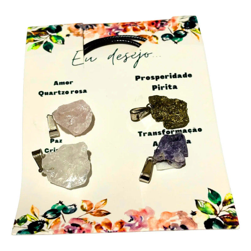 Kit 5 Pcs Dije Cuarzo Piedra Natural Colgante Hacer Collares Mixto
