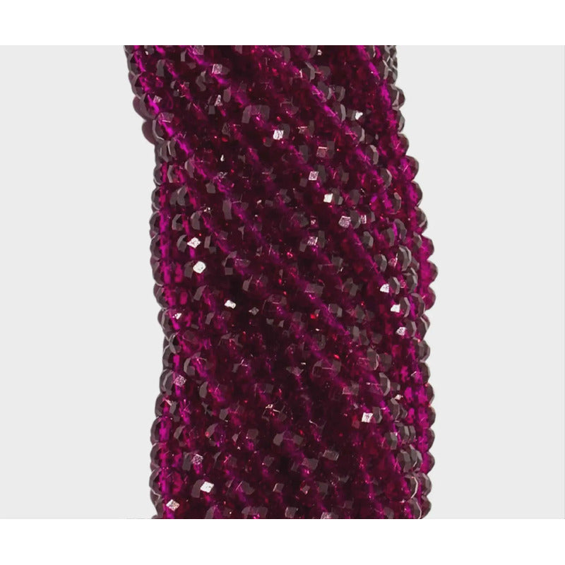 5 Tiras Cristal Checo Facetado 6mm Abalorio Bisutería 450pcs Magenta Transparente