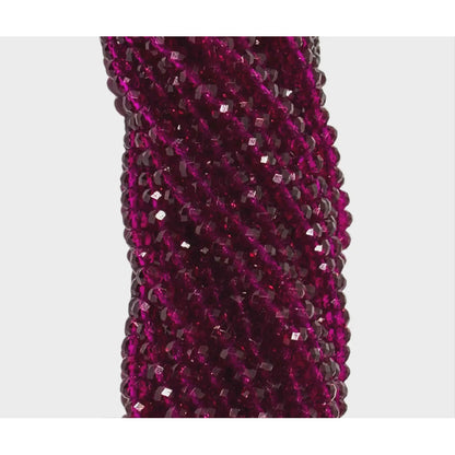 5 Tiras Cristal Checo Facetado 6mm Abalorio Bisutería 450pcs Magenta Transparente