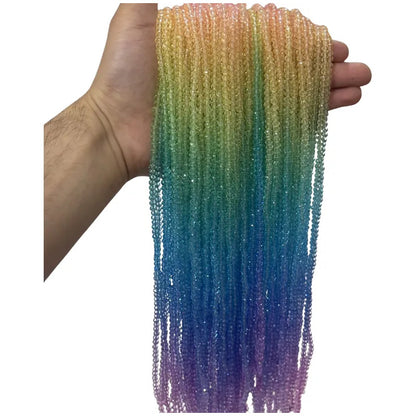 5 Tiras Cristal Checo Facetado 4mm Abalorio Bisutería 600pcs