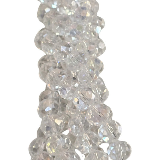 3tiras Cristal Checo Facetado 10mm Abalorio Bisutería 200pcs Transparente Tornasol
