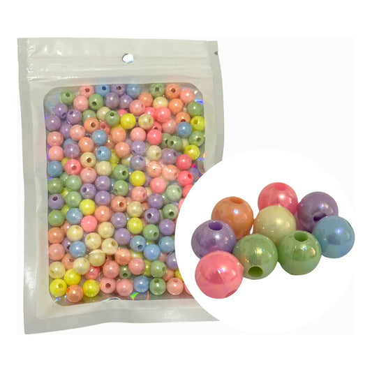 50 Gramos Abalorio Cuencas Separador Bisutería Figuras Bola 8mm Brillosa