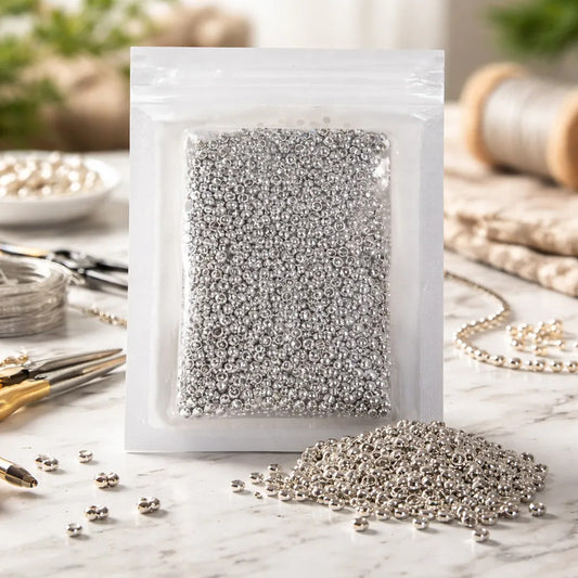 500 Pcs Abalorio Grapa/remache Para Bisuteria 2.5mm Plateado 2.5 Mm