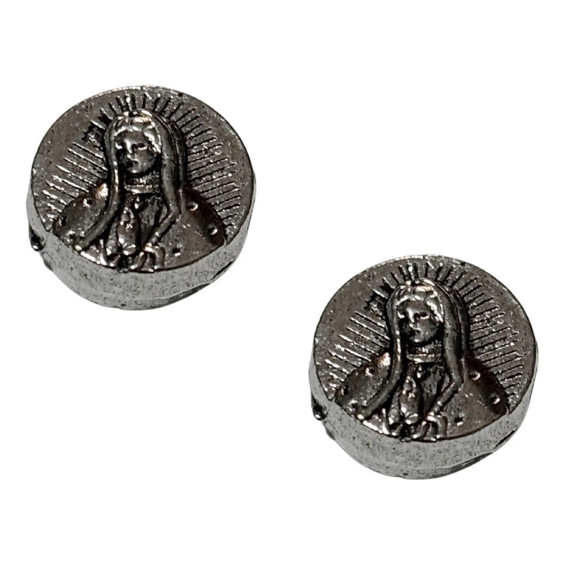 50 Grms Abalorio Separador Con Grabado Virgen De Guadalupe