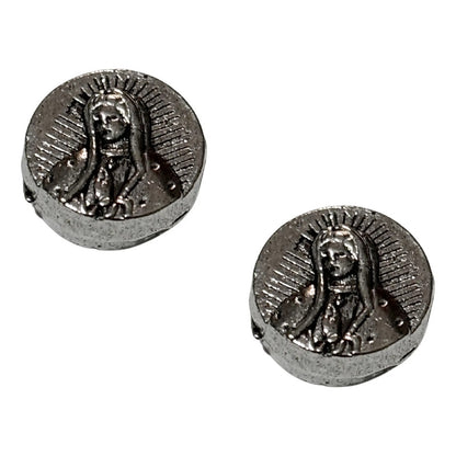 50 Grms Abalorio Separador Con Grabado Virgen De Guadalupe