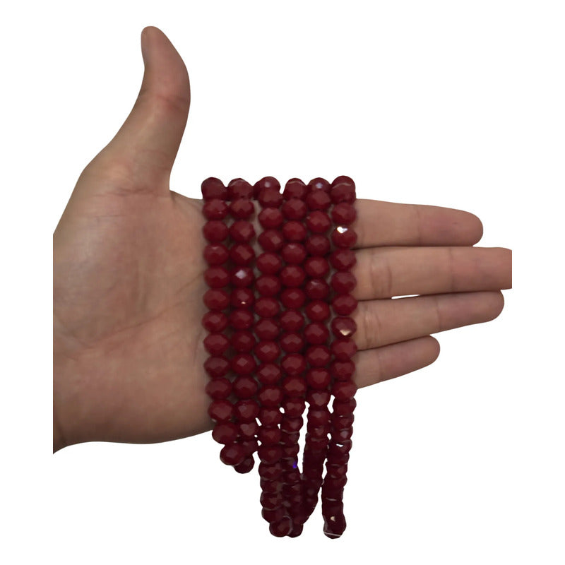 3tiras Cristal Checo Facetado 10mm Abalorio Bisutería 200pcs Rojo Vino