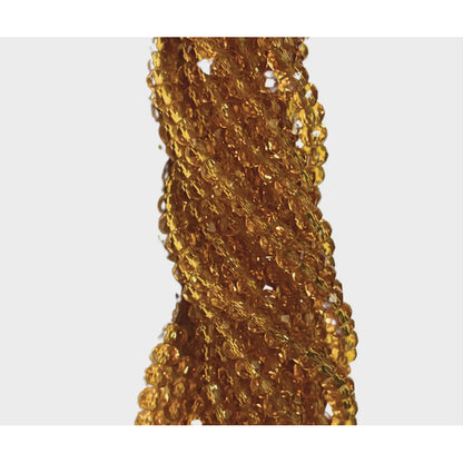 5 Tiras Cristal Checo Facetado 3mm Abalorio Bisutería 650pcs Ambar Transparente