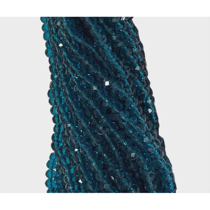 5 Tiras Cristal Checo Facetado 6mm Abalorio Bisutería 450pcs Azul Petróleo Tornasol