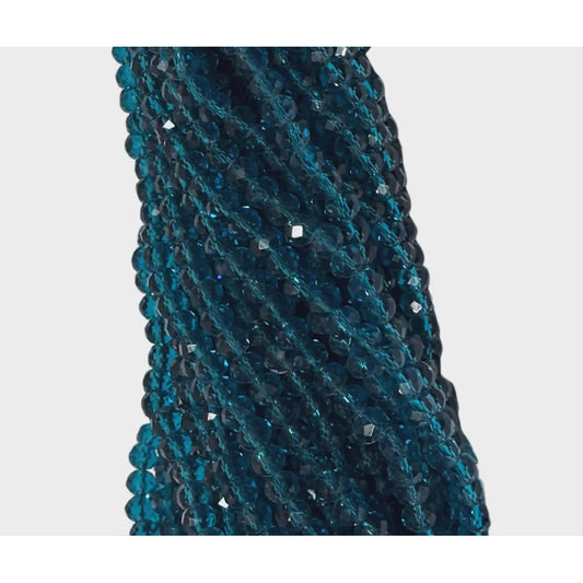 5 Tiras Cristal Checo Facetado 6mm Abalorio Bisutería 450pcs Azul Petróleo Tornasol