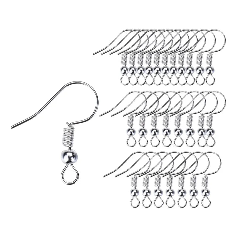 500/1,000 Piezas Ganchos Para Aretes Anzuelo Plateado-500pcs