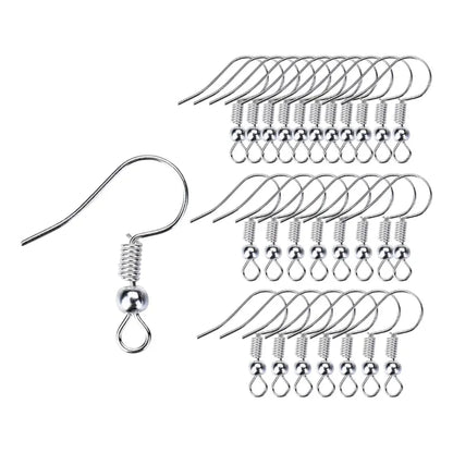 500/1,000 Piezas Ganchos Para Aretes Anzuelo Plateado-500pcs