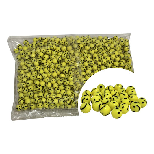 250 Grmos Abalorio Separador Acrílico Cuenca Bisutería Happy Face 8mm