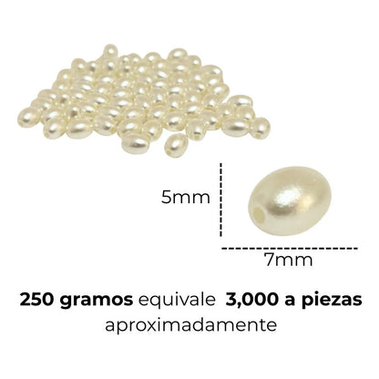 250 Grmos Abalorio Separador Acrílico Cuenca Bisutería Perla Ovalada 6mm