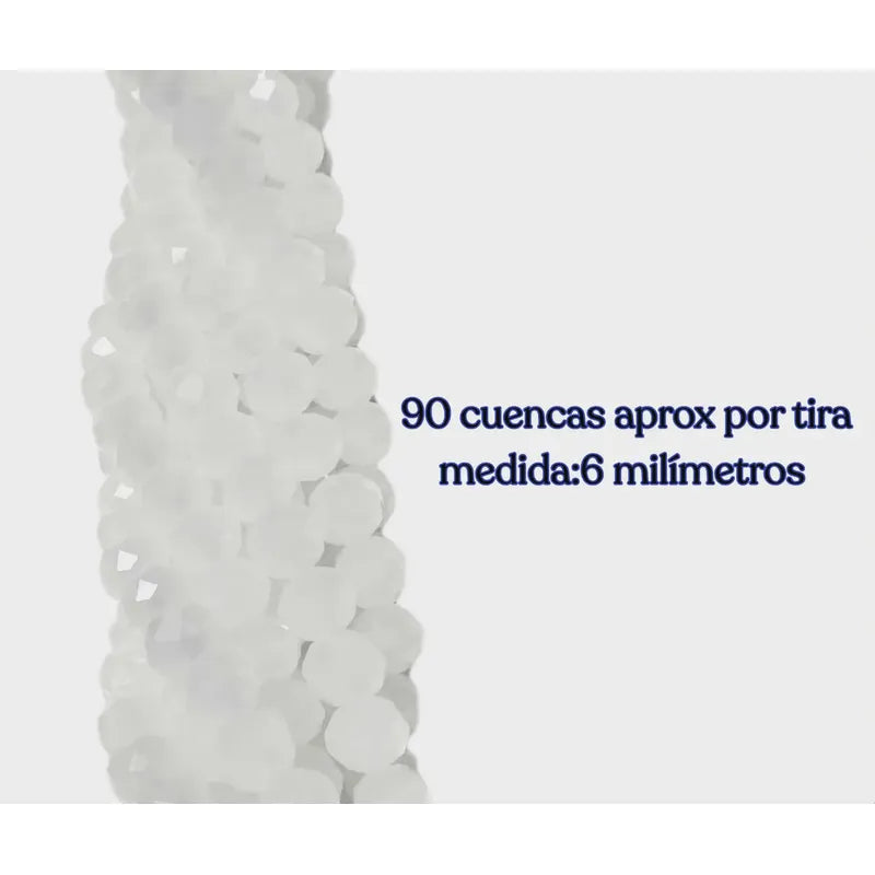 5 Tiras Cristal Checo Facetado 6mm Abalorio Bisutería 450pcs Blanco Hielo