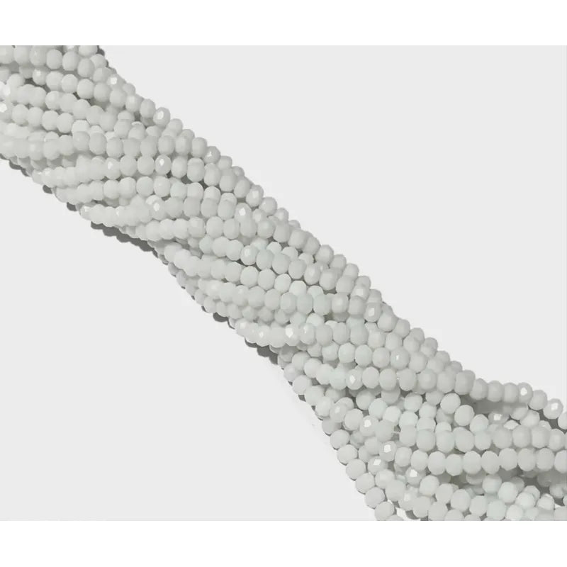 5 Tiras Cristal Checo Facetado 4mm Abalorio Bisutería 600pcs Blanco