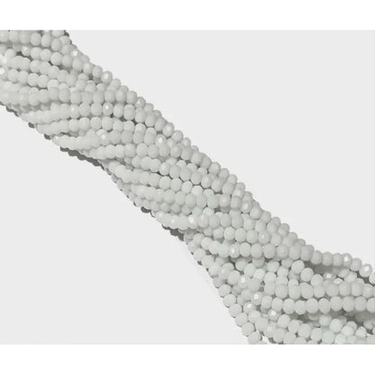 5 Tiras Cristal Checo Facetado 4mm Abalorio Bisutería 600pcs Blanco