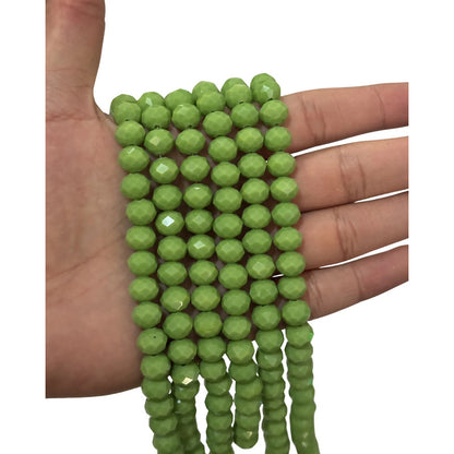 3tiras Cristal Checo Facetado 10mm Abalorio Bisutería 200pcs Verde Chícharo