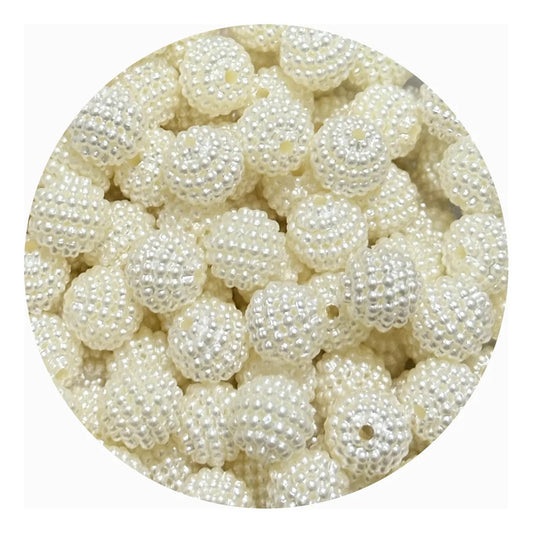 50grms Perla Granulada Abalorio Acrilico Separador Bisuteria Beige 1.4 Cm