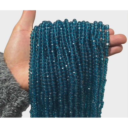 5 Tiras Cristal Checo Facetado 6mm Abalorio Bisutería 450pcs Azul Petróleo Tornasol