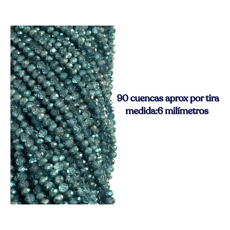 5 Tiras Cristal Checo Facetado 6mm Abalorio Bisutería 450pcs