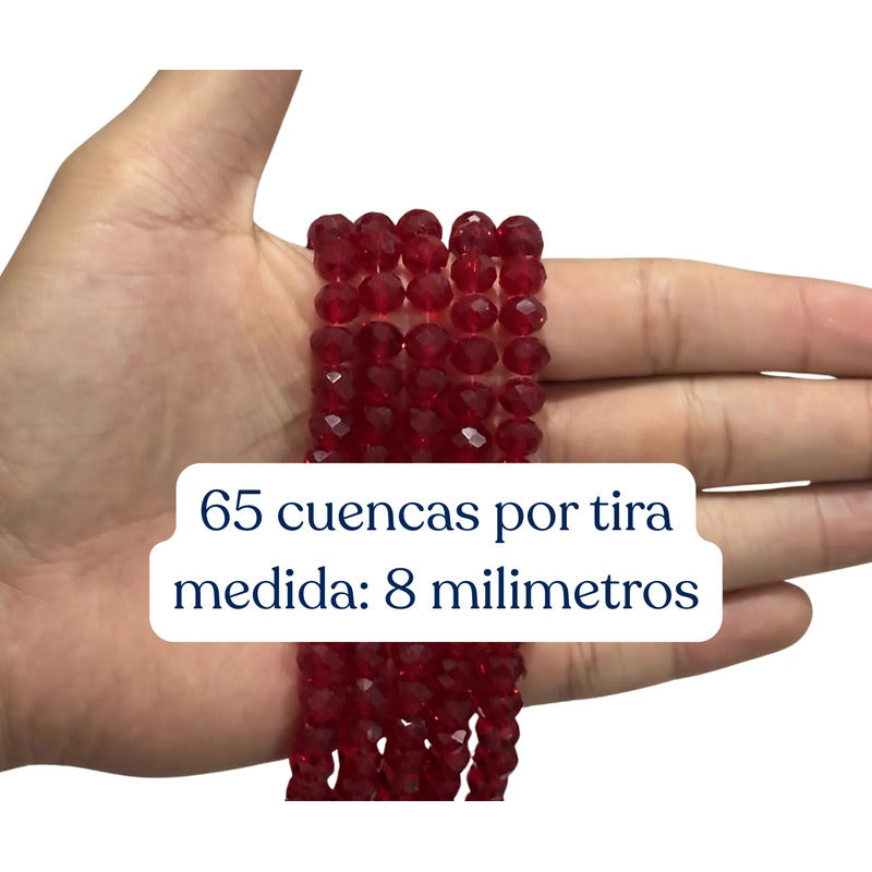 5 Tiras Cristal Checo Facetado 8mm Abalorio Bisutería 325pcs